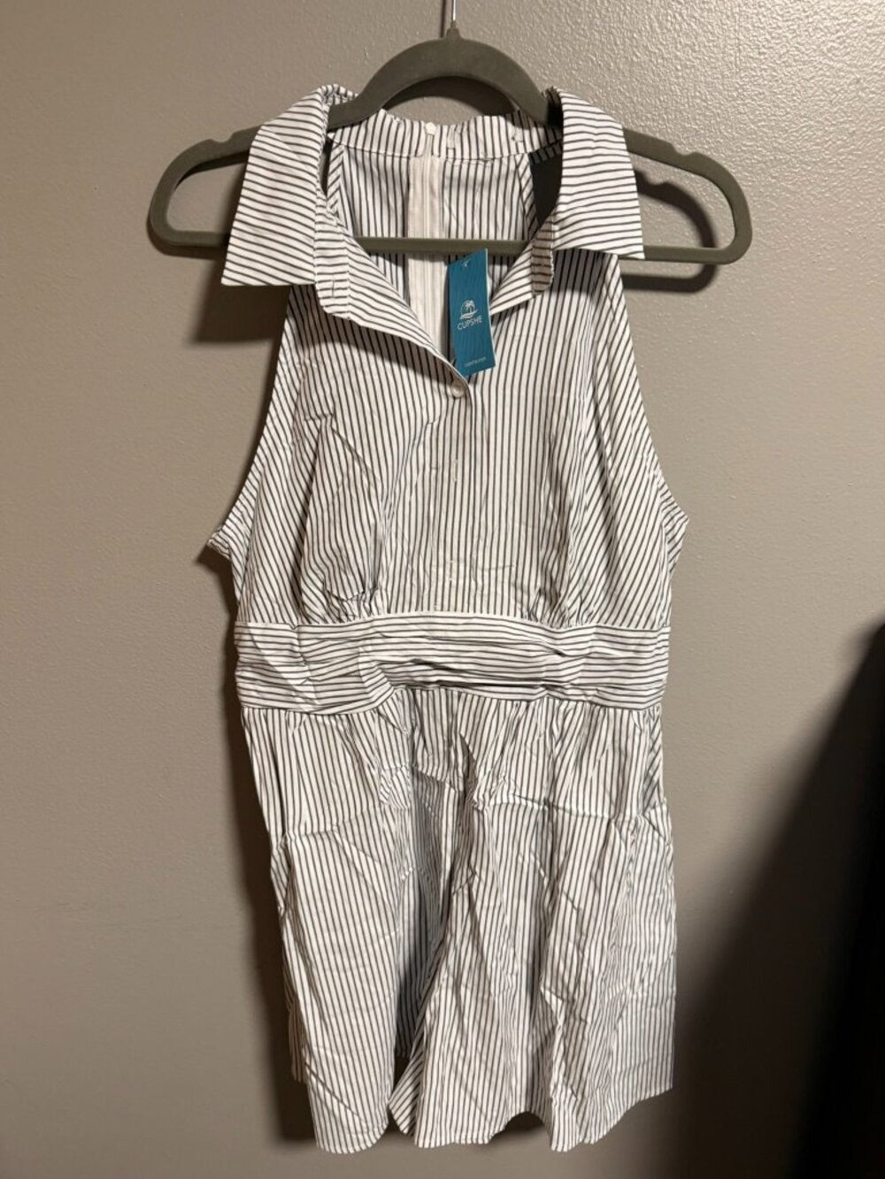 NWT Cupshe Striped Sleeveless Romper Size XL